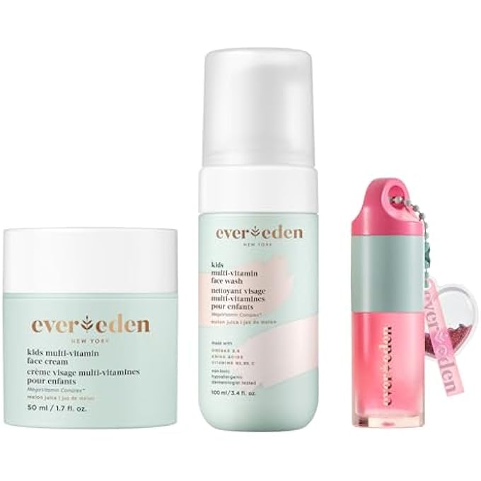 Evereden HAPPY KIDS FACIAL & LIP CARE ROUTINE: MULTIVITAMIN FACIAL CLEANSER, MELON FACE CREAM & LIP OIL WITH SAKURA PINK COLOR, CLEAN & VEGAN SKIN CARE FOR KIDS MAY - Image 1